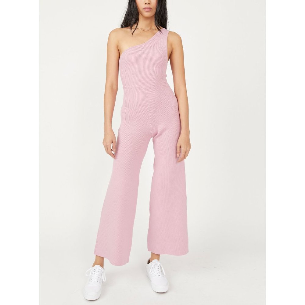 Free People Pink One-Shoulder Jumpsuit